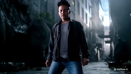 Urban Alley Kung Fu Display by a Dapper Young Man – AI Generated Video | Hailuo AI