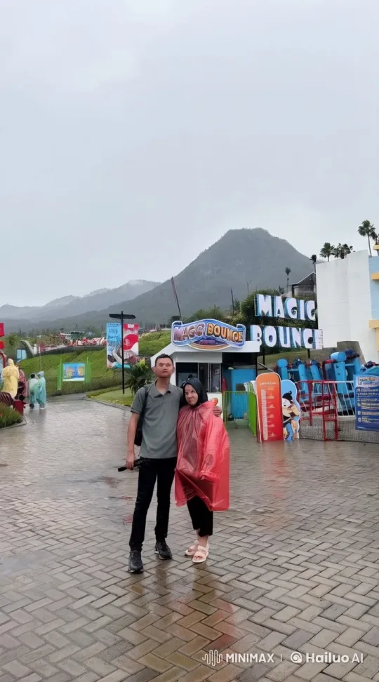 Kung Fu Fight in Wet Weather at Magic Bounce Amusement Park – AI Generated Video | Hailuo AI