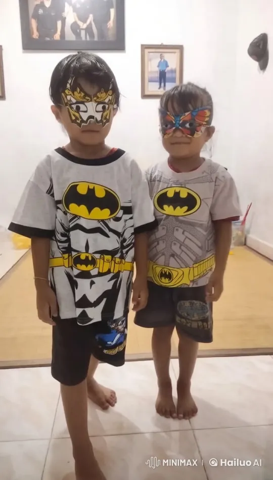 Matching Batman Outfits: Two Young Children – AI Generated Video | Hailuo AI