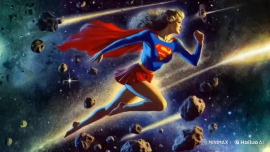 Supergirl Navigates Cosmic Challenge in Live2D Animation – AI Generated Video | Hailuo AI