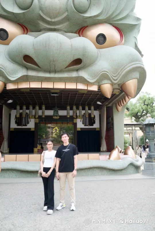 Intense Kung Fu Battle in Front of Dragon Statue – AI Generated Video | Hailuo AI