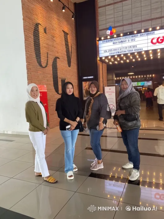Friends Enjoy Playful Kungfu at CGV Cinema Entrance – AI Generated Video | Hailuo AI