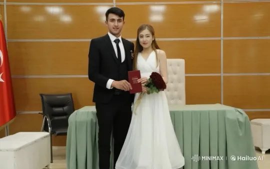 Formal Couple Transforms Room into Kung Fu Showdown – AI Generated Video | Hailuo AI