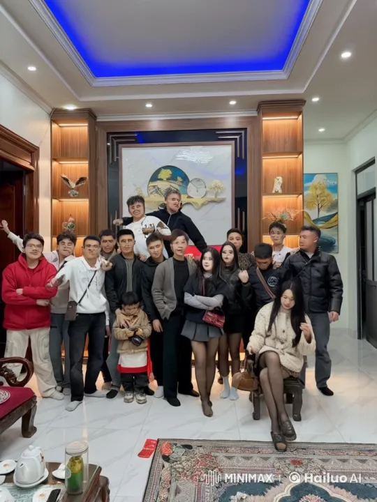 Family Enthusiastically Performs Kung Fu in Bright Room – AI Generated Video | Hailuo AI
