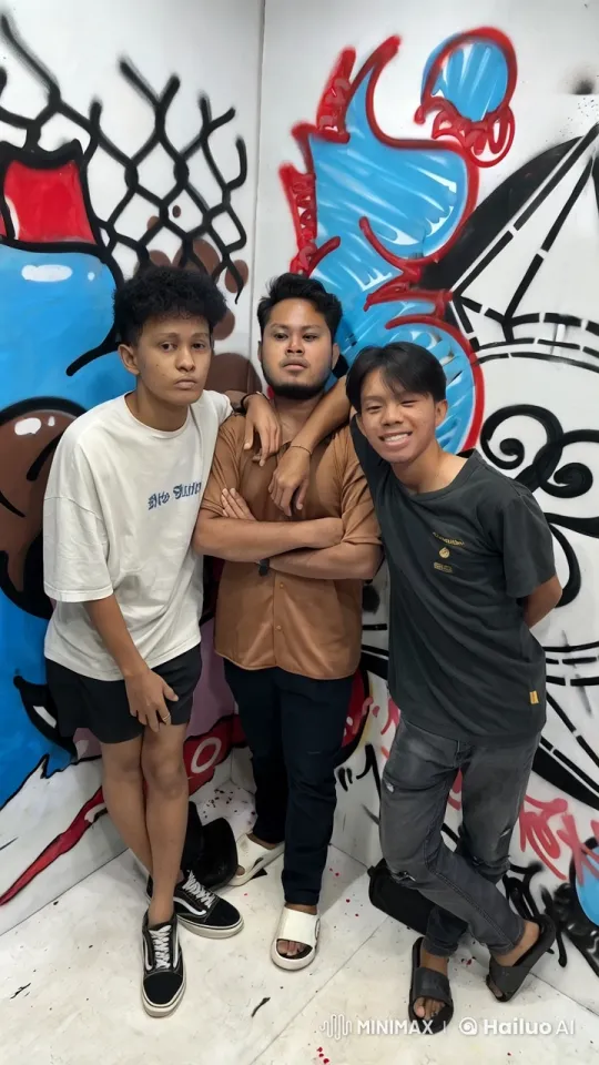 Friends Display Energetic Kung Fu Against Graffiti Wall – AI Generated Video | Hailuo AI