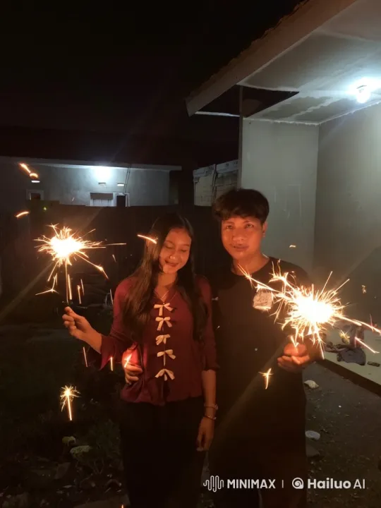 Nighttime Kungfu Fight with Sparklers Illumination – AI Generated Video | Hailuo AI