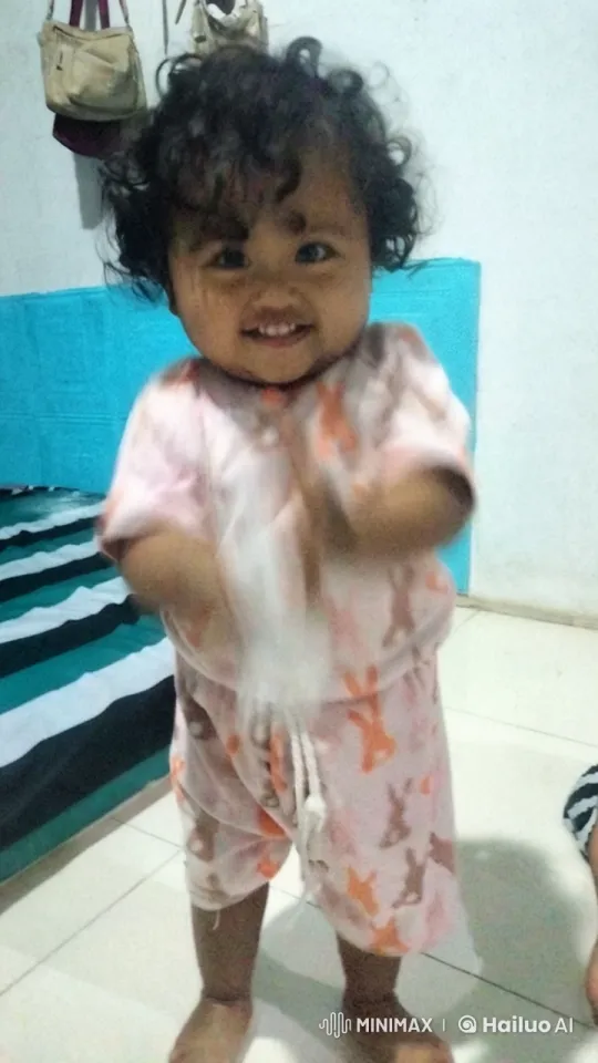 Child in Bunny Pajamas Enthusiastically Performs Kung Fu – AI Generated Video | Hailuo AI