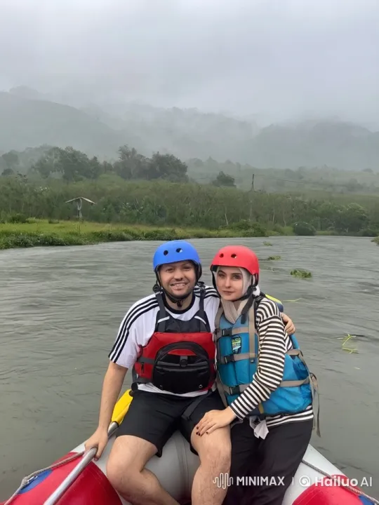 Couple Enjoying Serene River Rafting Adventure – AI Generated Video | Hailuo AI