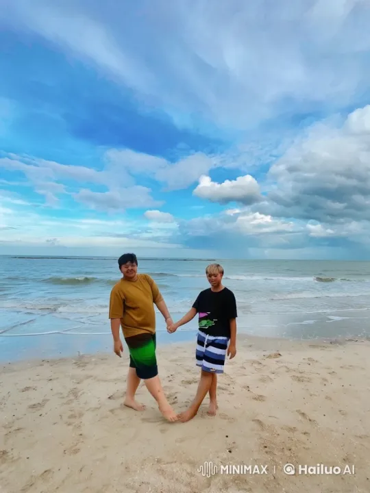 Boys Practicing Kung Fu on Sandy Beach – AI Generated Video | Hailuo AI