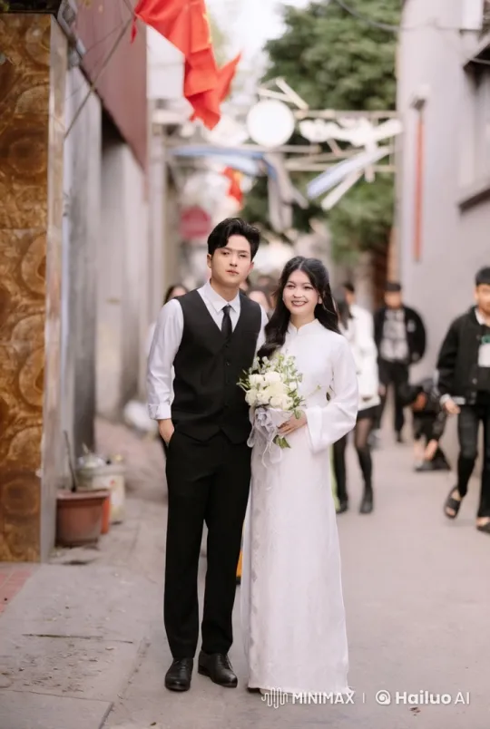 Couple Showcases Martial Arts Skills in Wedding Attire – AI Generated Video | Hailuo AI