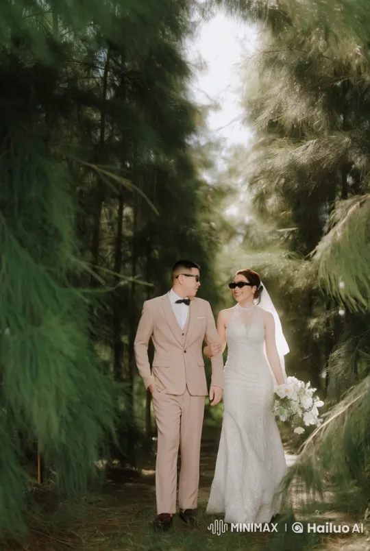 Forest Wedding: Martial Arts Bride and Groom's Dynamic Duo – AI Generated Video | Hailuo AI