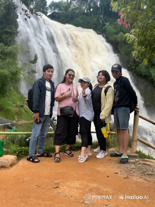 Friends Perform Synchronized Kungfu in Front of Waterfall – AI Generated Video | Hailuo AI