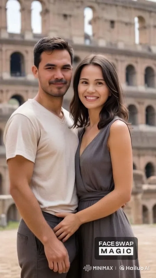 Couple Performs Kung Fu in Front of Colosseum – AI Generated Video | Hailuo AI
