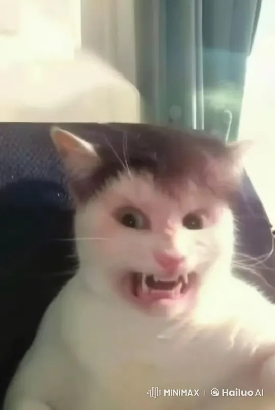 Agitated Cat in Tense Stance Amid Soft Light – AI Generated Video | Hailuo AI