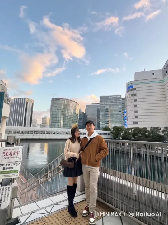 Urban Kung Fu Couple Showcases Skills at Dusk – AI Generated Video | Hailuo AI