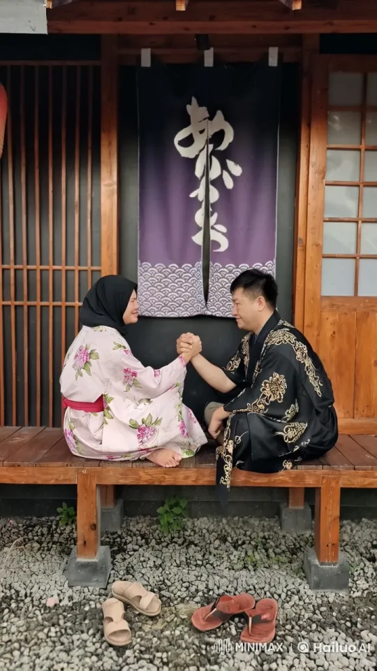 Traditional Japanese Arm-Wrestling Match in Moody Setting – AI Generated Video | Hailuo AI