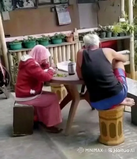 Elderly Couple Showcases Kungfu Skills in Peaceful Garden Setting – AI Generated Video | Hailuo AI