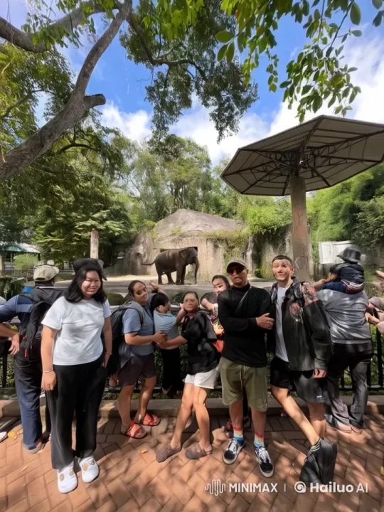 Kungfu Performers Showcase Skills at Zoo Elephant Exhibit – AI Generated Video | Hailuo AI