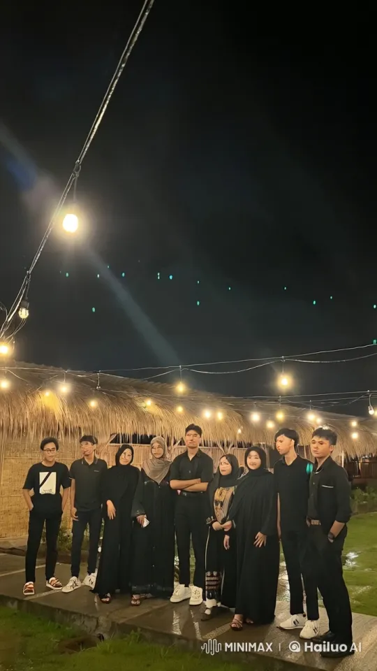 Nighttime Kung Fu Display Under String Lights – AI Generated Video | Hailuo AI