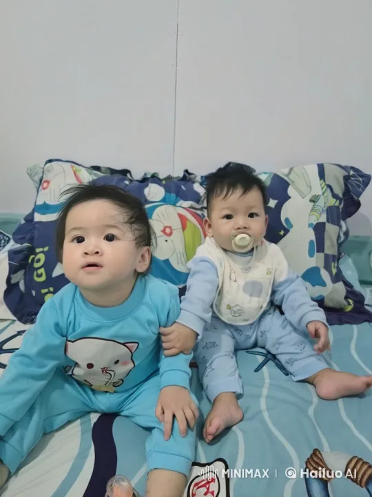 Babies Playfully Mimic Kungfu on Colorful Bed – AI Generated Video | Hailuo AI