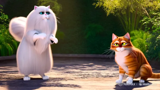 Feline Martial Artists Gracefully Duel in Sunlit Garden – AI Generated Video | Hailuo AI