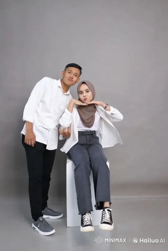 Couple Expressing Affection in a Casual Pose – AI Generated Video | Hailuo AI