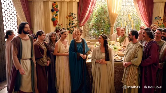 Jesus' First Miracle at Cana Wedding Feast – AI Generated Video | Hailuo AI