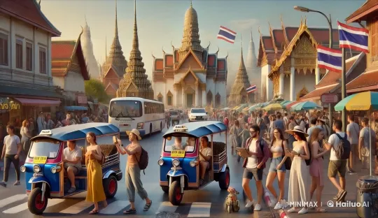 Vibrant Life in Bangkok's Streets and Temples – AI Generated Video | Hailuo AI