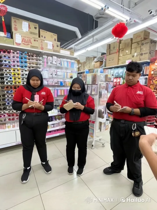 Retail Employees Perform Kungfu in Red Uniforms – AI Generated Video | Hailuo AI
