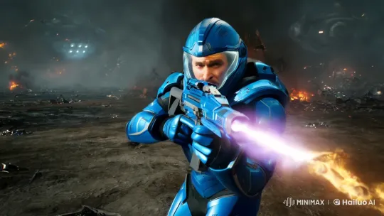 Jim Raynor's Futuristic Battle in a Dramatic Starcraft Landscape – AI Generated Video | Hailuo AI