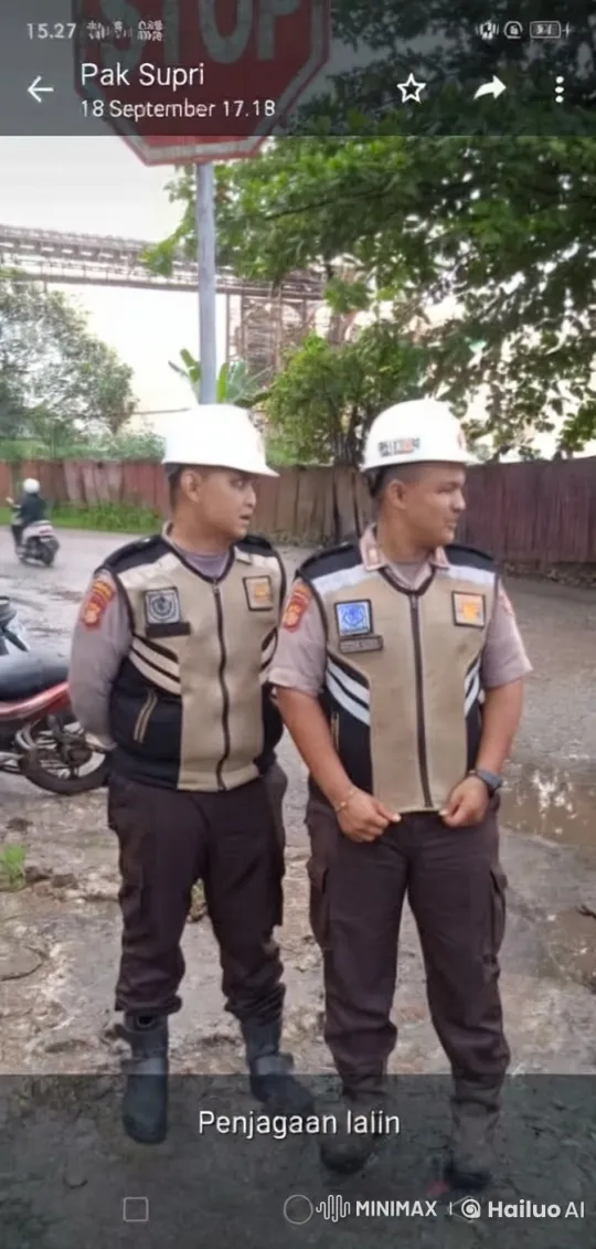 Traffic Officers Chat by Stop Sign – AI Generated Video | Hailuo AI