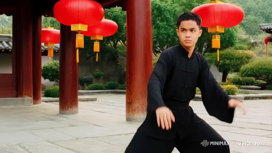 Traditional Chinese Courtyard Kung Fu Battle – AI Generated Video | Hailuo AI