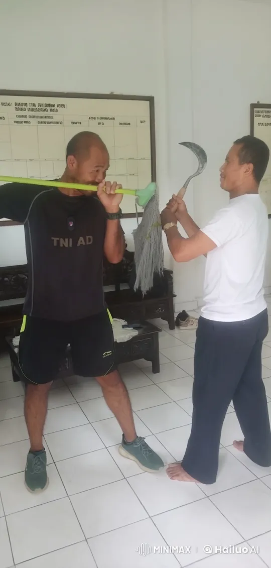 Martial Artists Fight with Mop and Sickle – AI Generated Video | Hailuo AI