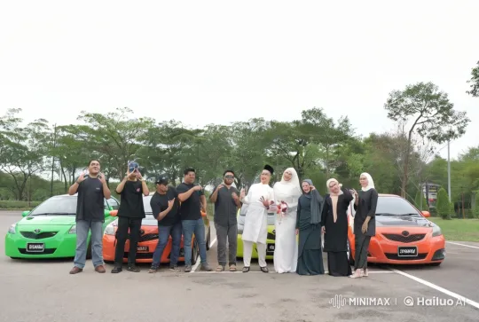 Martial Artists Showcase Skills in Colorful Car Setting – AI Generated Video | Hailuo AI