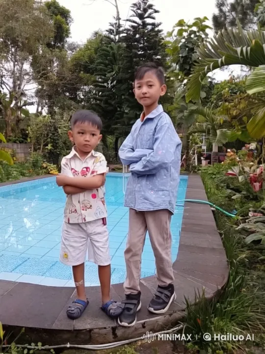 Children Practicing Kungfu in a Lush Garden Setting – AI Generated Video | Hailuo AI