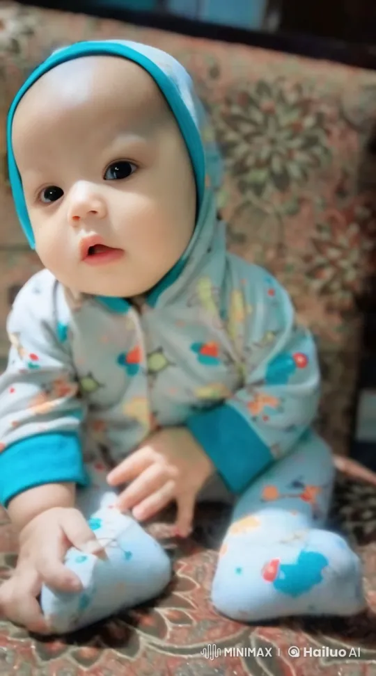 Baby Mimics Kungfu in Colorful Onesie – AI Generated Video | Hailuo AI