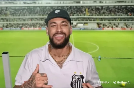 Neymar Greets and Blows Kiss in Animated Stadium Scene – AI Generated Video | Hailuo AI