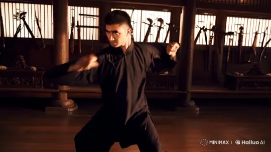Masterful Kung Fu Display in Timeless Training Hall – AI Generated Video | Hailuo AI