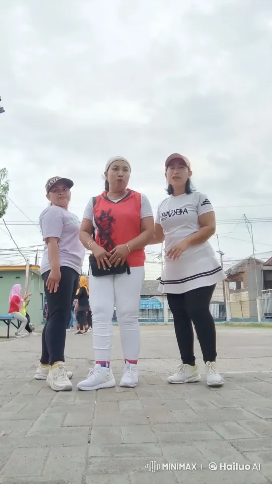 Three Women in Casual Athletic Clothing in an Outdoor Sports Court – AI Generated Video | Hailuo AI