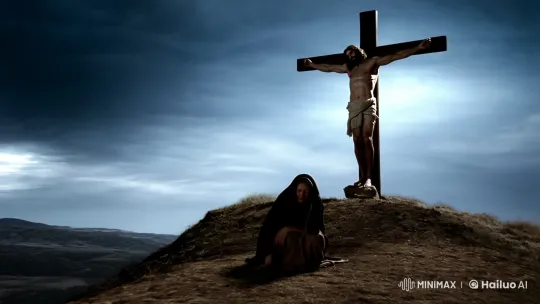 Crucifixion Scene: Intense Grief and Dramatic Visuals – AI Generated Video | Hailuo AI