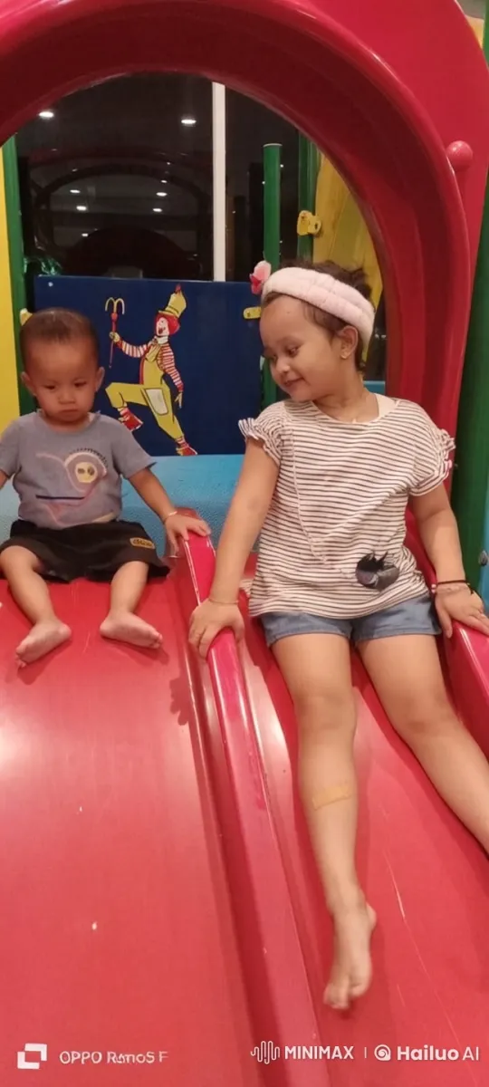 Children's Playful Kungfu on Red Slide – AI Generated Video | Hailuo AI