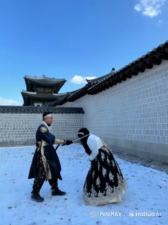 Traditional Chinese Kungfu Duel in Historic Setting – AI Generated Video | Hailuo AI