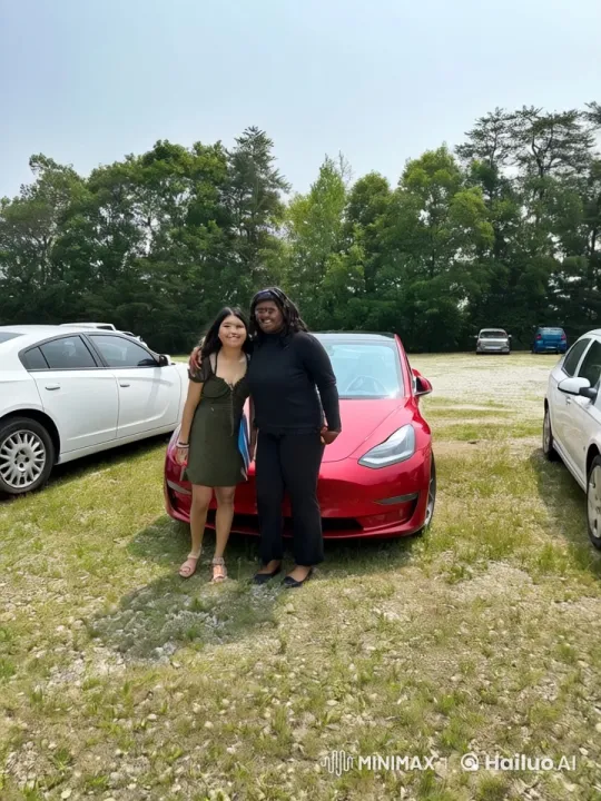 Two Women Joyfully Mimic Kung Fu in Parking Lot – AI Generated Video | Hailuo AI