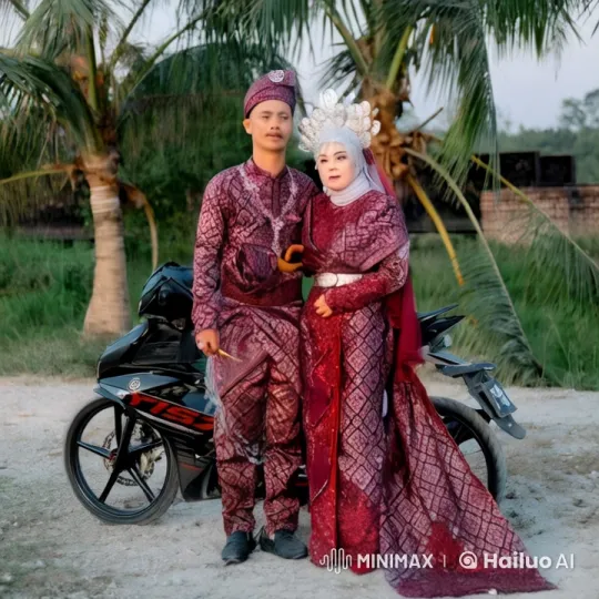 Traditional Attired Couple Perform Kung Fu by Palm Trees – AI Generated Video | Hailuo AI