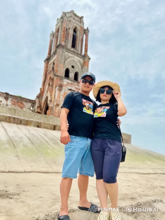 Couple Performs Martial Arts in Front of Ancient Tower – AI Generated Video | Hailuo AI