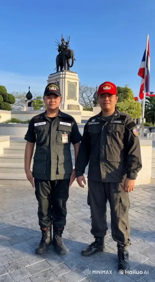 Thai Soldiers Perform Live2D Kung Fu in Front of Monument – AI Generated Video | Hailuo AI