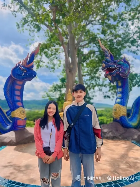 Martial Arts Duo Battles in Front of Dragon Statues – AI Generated Video | Hailuo AI