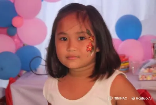 Girl Celebrates Birthday with Magical Blue-Eyed Glow – AI Generated Video | Hailuo AI