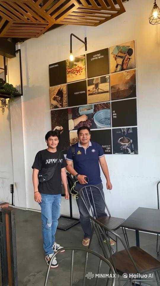 Friends Pose for Photo in Cozy Café – AI Generated Video | Hailuo AI
