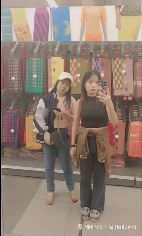 Kung Fu Fighters Pose Playfully in Fabric Shop – AI Generated Video | Hailuo AI